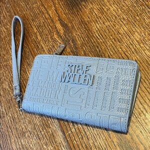 Steve Madden wallet Light Blue Embossed Wristlet